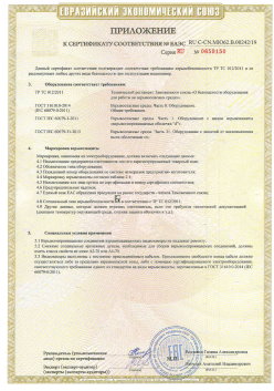 12.03.2015 Сланцы - ЗАО СиБиСи(Япония) г.Москва. Приложение к сертификату Видеокамеры для систем охранного видеонаблюдения т.м.GANZ. ТР ТС 020/2011